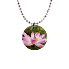 A Pink Lotus Button Necklace by natureinmalaysia