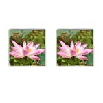 A Pink Lotus Cufflinks (Square) Front(Pair)