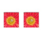 A Red Flower Cufflinks (Square) Front(Pair)