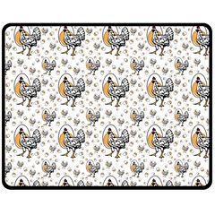 Chickens And Eggs Fleece Blanket (medium) by heathergreen