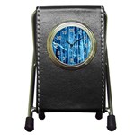 Blue Bamboo Stationery Holder Clock Front