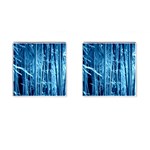 Blue Bamboo Cufflinks (Square) Front(Pair)