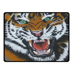 The Eye Of The Tiger Fleece Blanket (small) by lesliemorganne