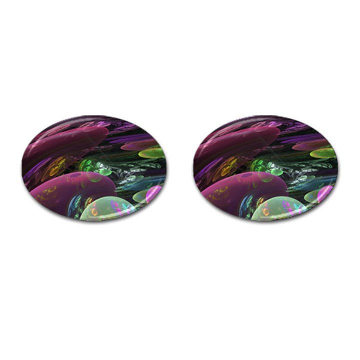 Creation Of The Rainbow Galaxy, Abstract Cufflinks (Oval)