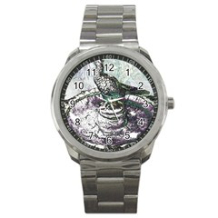 Bird Fountain 2 Sport Metal Watch by sirhowardlee