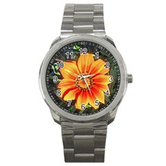 Flower In A Parking Lot Sport Metal Watch by sirhowardlee