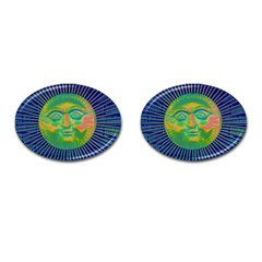 Sun Face Cufflinks (oval) by sirhowardlee