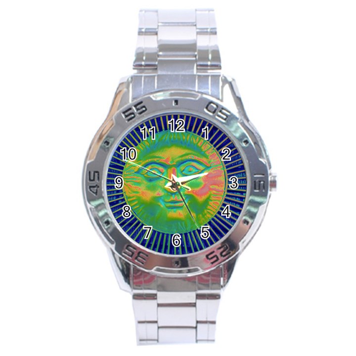 Sun Face Stainless Steel Watch