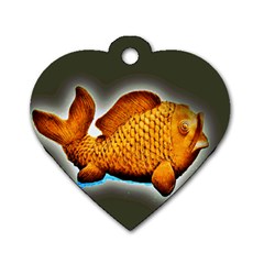 Goldfish Dog Tag Heart (one Sided)  by sirhowardlee