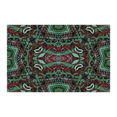 Tribal Ornament Pattern In Red And Green Colors Double Sided Flano Blanket (mini) by dflcprints