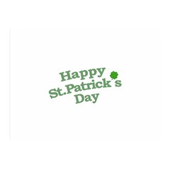 Happy St Patricks Text With Clover Graphic Double Sided Flano Blanket (mini) by dflcprints