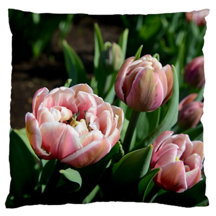 Tulips Large Flano Cushion Case (One Side)