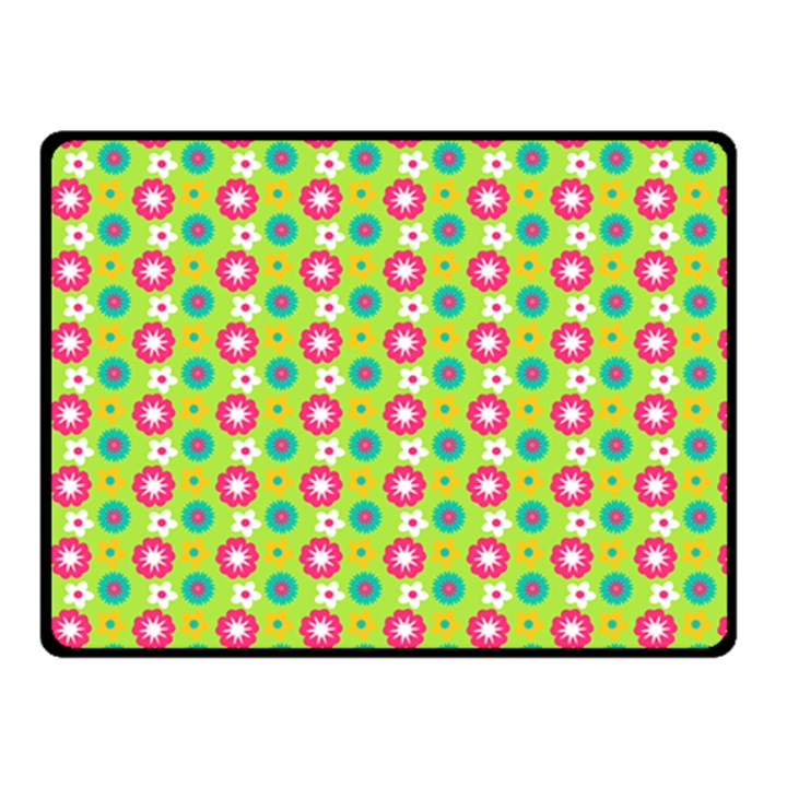 Cute Floral Pattern Double Sided Fleece Blanket (Small) 