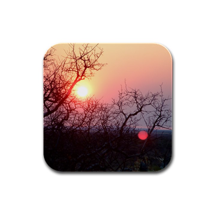 Namibian Sunrise Rubber Square Coaster (4 pack)