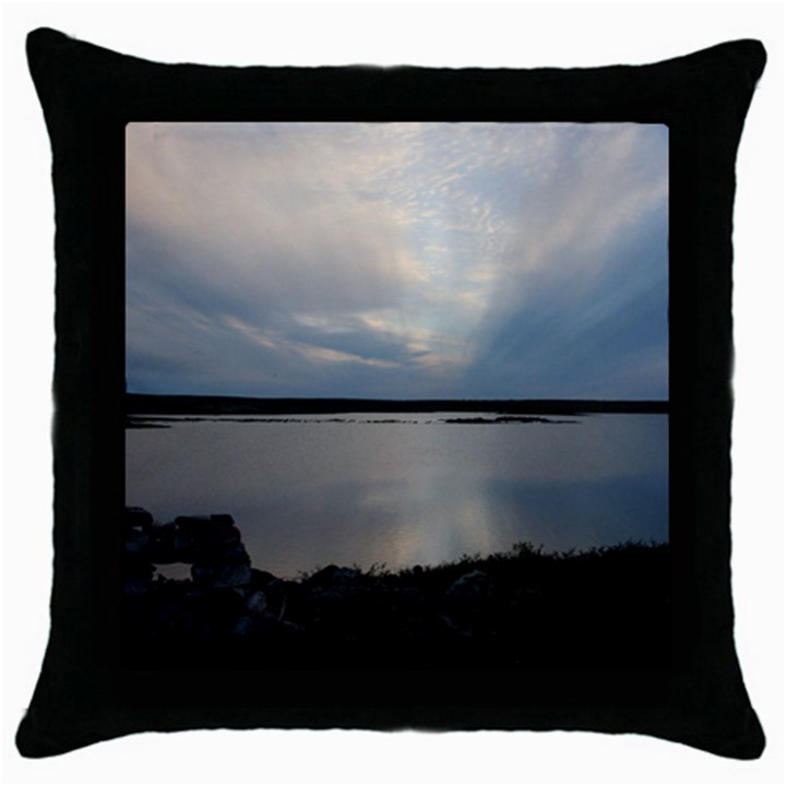 Canadian Blue Sky Throw Pillow Case (Black)