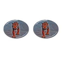 Tiger Cufflinks (oval) by sirhowardlee