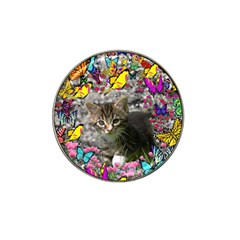 Emma In Butterflies I, Gray Tabby Kitten Hat Clip Ball Marker (10 Pack) by DianeClancy