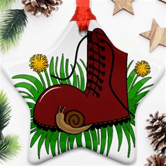 Boot In The Grass Ornament (star)  by Valentinaart