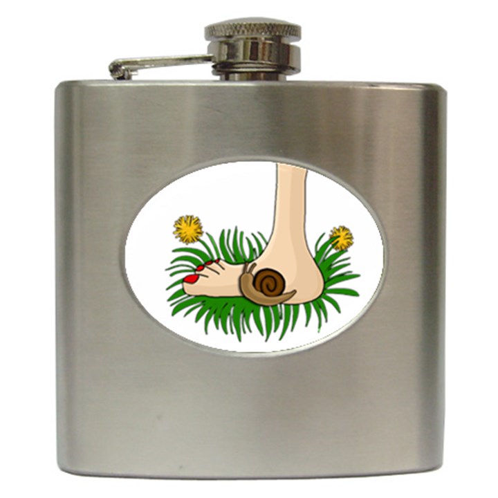 Barefoot in the grass Hip Flask (6 oz)