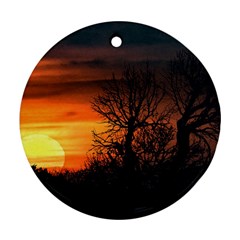 Sunset At Nature Landscape Ornament (round) by dflcprints