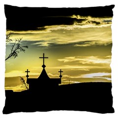 Graves At Side Of Road In Santa Cruz, Argentina Large Cushion Case (one Side) by dflcprints