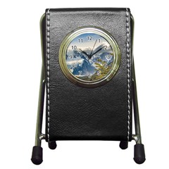 Snowy Andes Mountains, El Chalten Argentina Pen Holder Desk Clocks by dflcprints