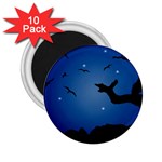 Nightscape Landscape Illustration 2.25  Magnets (10 pack)  Front