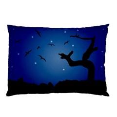 Nightscape Landscape Illustration Pillow Case (two Sides) by dflcprints