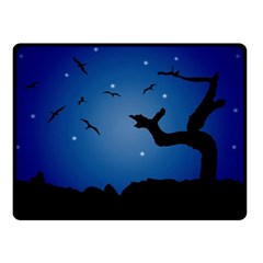 Nightscape Landscape Illustration Double Sided Fleece Blanket (small)  by dflcprints