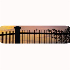 Small Bird Over Fence Backlight Sunset Scene Large Bar Mats by dflcprints