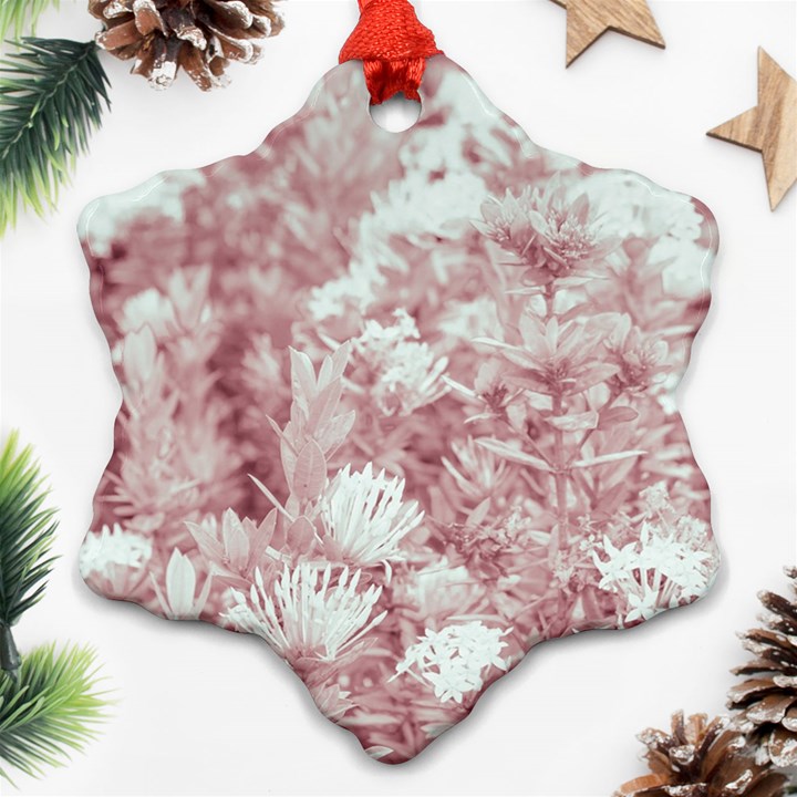 Pink Colored Flowers Ornament (Snowflake)