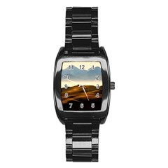 Landscape Mountains Nature Outdoors Stainless Steel Barrel Watch by BangZart