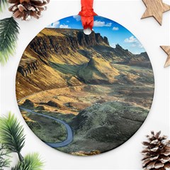 Nature Landscape Mountains Outdoor Ornament (round) by Celenk