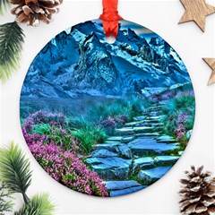 Pathway Nature Landscape Outdoor Ornament (round) by Celenk