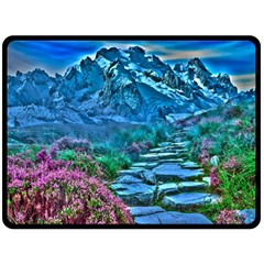 Pathway Nature Landscape Outdoor Double Sided Fleece Blanket (large)  by Celenk