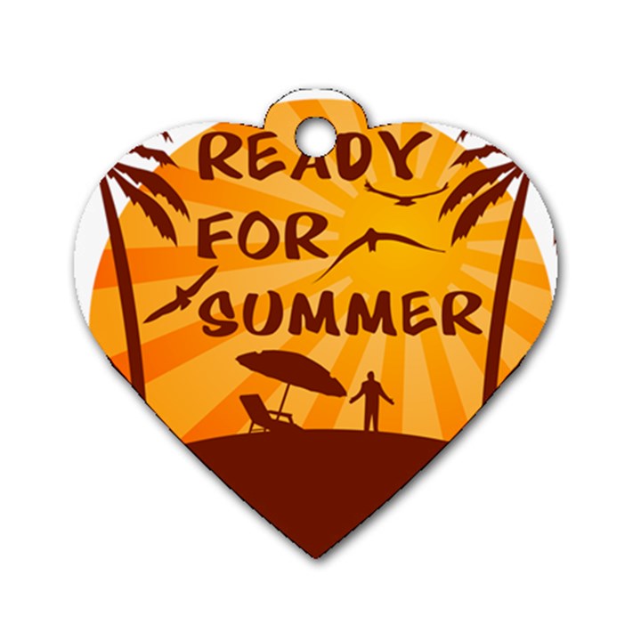 Ready For Summer Dog Tag Heart (One Side)