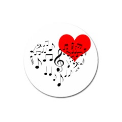 Singing Heart Magnet 3  (round) by FunnyCow