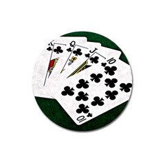 Poker Hands   Royal Flush Clubs Magnet 3  (round) by FunnyCow