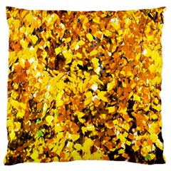 Birch Tree Yellow Leaves Large Flano Cushion Case (one Side) by FunnyCow