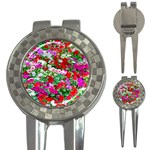 Colorful Petunia Flowers 3-in-1 Golf Divots Front