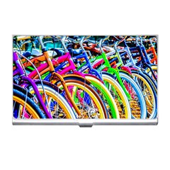 Colorful Bicycles In A Row Business Card Holders by FunnyCow