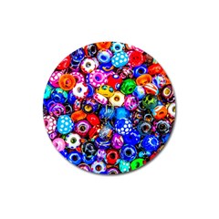 Colorful Beads Magnet 3  (round) by FunnyCow