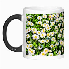 Green Field Of White Daisy Flowers Morph Mugs by FunnyCow