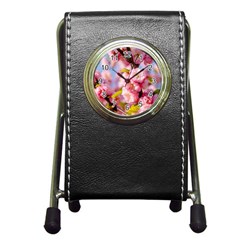 Flowering Almond Flowersg Pen Holder Desk Clock by FunnyCow