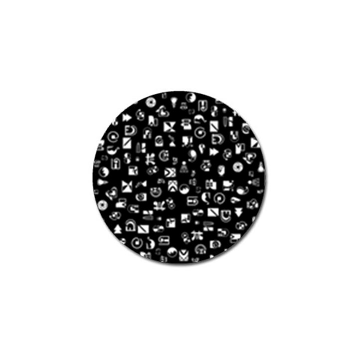 White On Black Abstract Symbols Golf Ball Marker (4 pack)