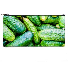 Pile Of Green Cucumbers Pencil Cases by FunnyCow