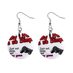 My Life Is Simple Mini Button Earrings by Ergi2000