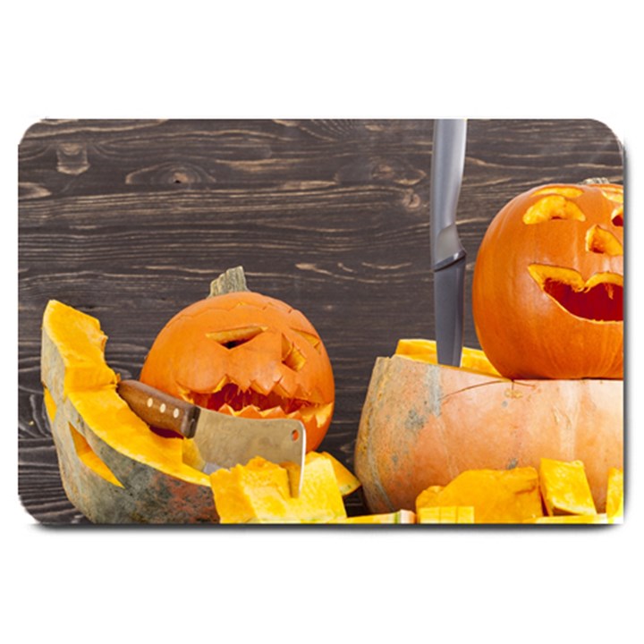 Old crumpled pumpkin Large Doormat 