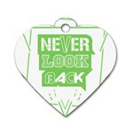 Never Look Back Dog Tag Heart (Two Sides) Front