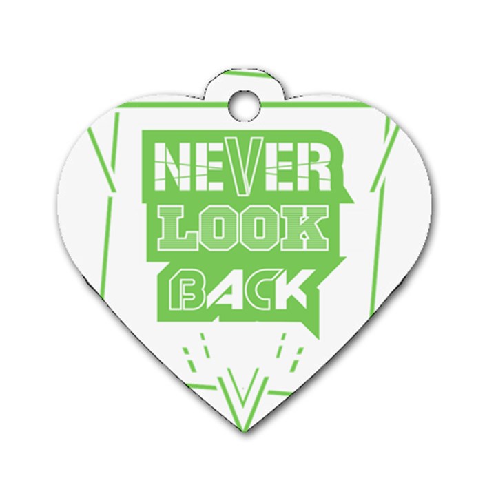 Never Look Back Dog Tag Heart (Two Sides)